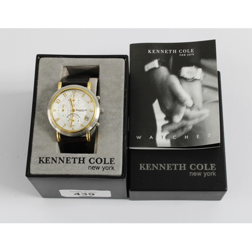 439 - Gents Kenneth Cole, New York  wrist watch, bi-colour metal with champagne dial and subsidiary dials,... 