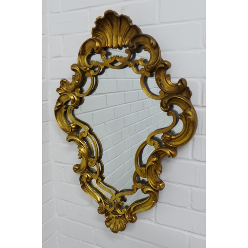 453 - Rococo style gilt wall mirror, 47 x 68cm.