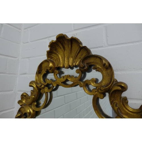 453 - Rococo style gilt wall mirror, 47 x 68cm.