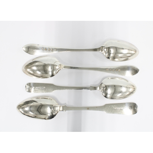 53 - Scottish silver to include a pair of pointed end old English serving spoons, Edinburgh 1793, a fiddl... 