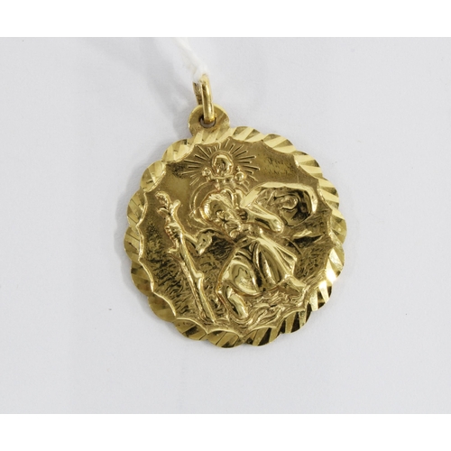 60 - 9ct gold St Christopher pendant, London 1966