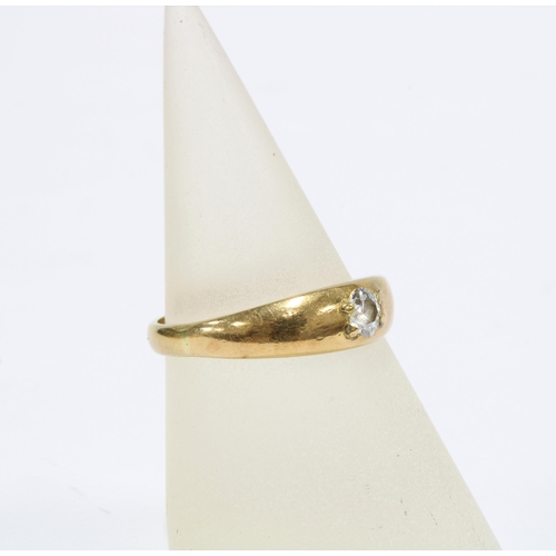 63 - 18ct gold diamond set ring, Birmingham 1955, size P