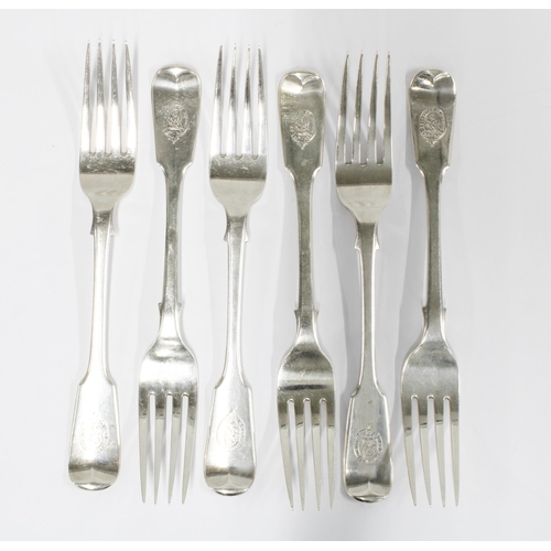 73 - Set of six Victorian silver dessert forks, James Mackay, Edinburgh 1860 / 61 (6)