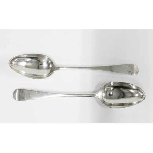 74 - A pair of Scottish provincial silver table spoons, Old English pattern and of heavy gauge, Alexander... 