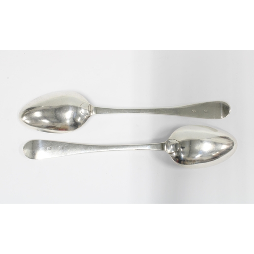 74 - A pair of Scottish provincial silver table spoons, Old English pattern and of heavy gauge, Alexander... 