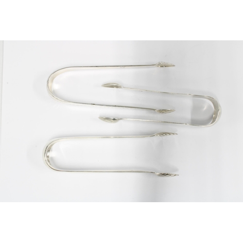 75 - Scottish silver sugar tongs to include Old English pattern tongs by William Hannay of Paisley with E... 