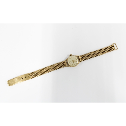 75A - Lady's 9ct gold Omega wrist watch on a 9ct gold bracelet strap, Birmingham 1952