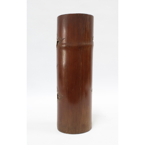 95 - Large bamboo brush pot style vase, 32cm