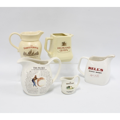 474 - Whisky jugs to include The Macallan and Highland Queen, (5)