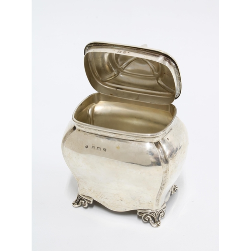 40 - George V silver tea caddy, Birmingham 1912, 12cm high