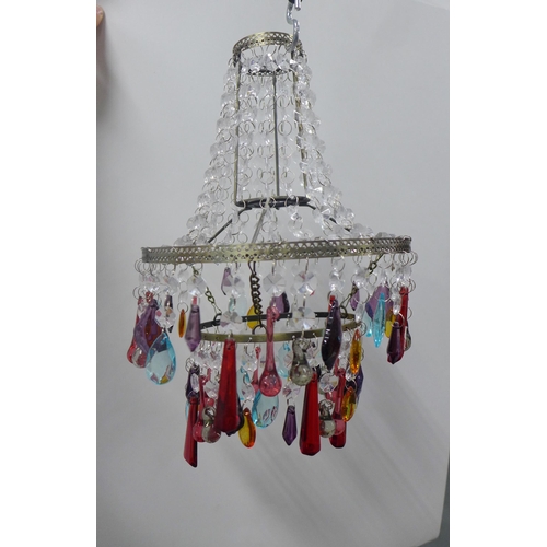 441 - Modern basket style chandelier ceiling light shade, 36 x 24cm.