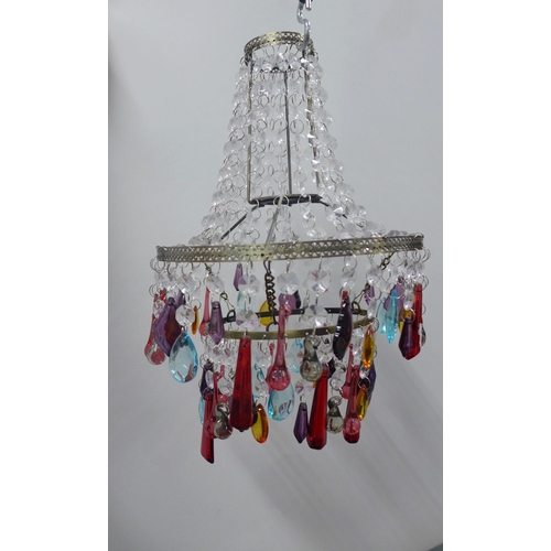 441 - Modern basket style chandelier ceiling light shade, 36 x 24cm.