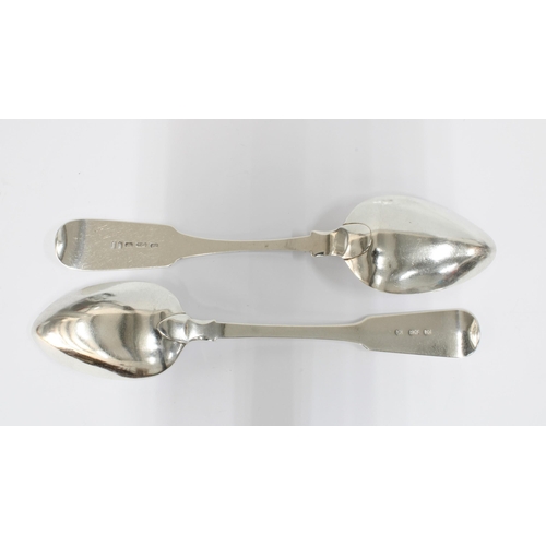 48 - Two Scottish provincial silver fiddle pattern tablespoons to include James Pirie, Aberdeen circa 182... 