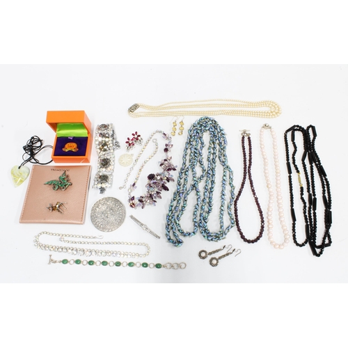 74 - A collection of silver and  costume jewellery together with a selection of paste set jewellery (a lo... 