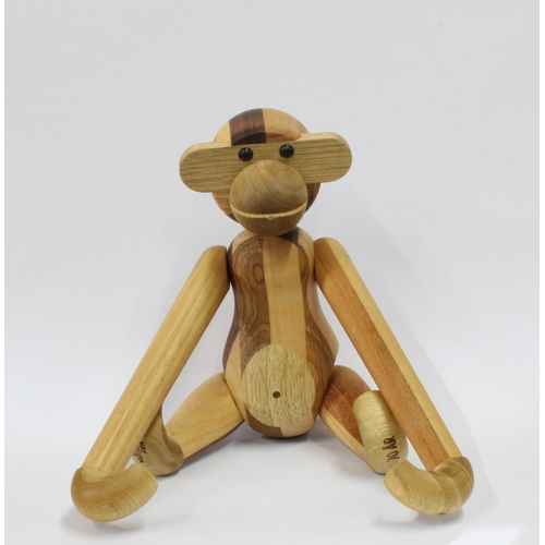 459 - Kay Bojesen (Danish,1886-1958) limba wood and teak articulated Monkey figure, originally designed in... 