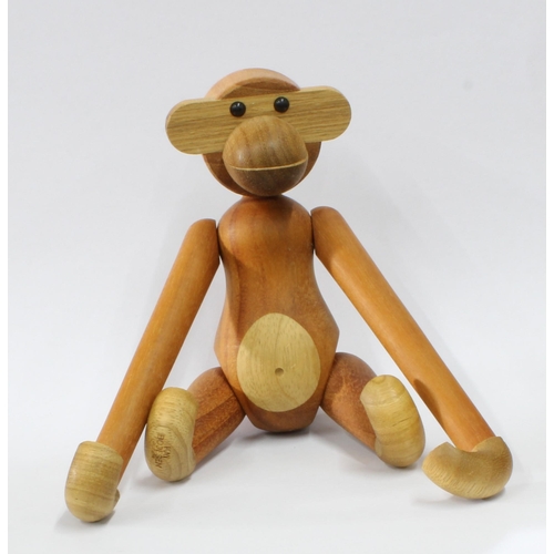 463 - Kay Bojesen (Danish,1886-1958) limba wood and teak articulated Monkey figure, originally designed in... 