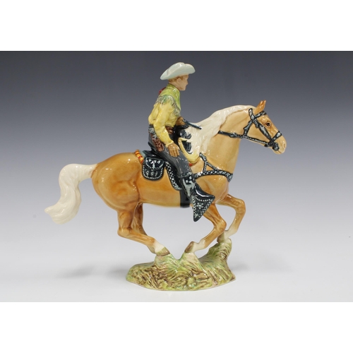 101 - Beswick Canadian Mounted Cowboy, model 1377, with printed backstamp and impressed model number, 23 x... 