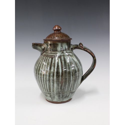 126 - Nigerian studio pottery coffee / teapot and cover, unmarked (provenance: Private Scottish Collection... 