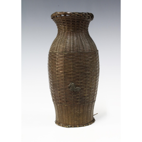 127 - Early 20th century bronze mounted baluster vase, 20cm.