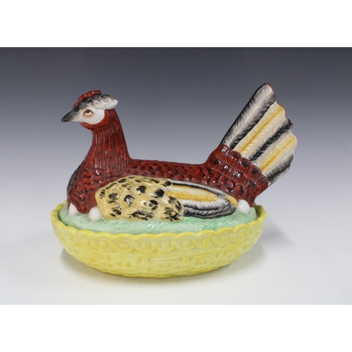 146 - Large Staffordshire hen on nest, 11inch