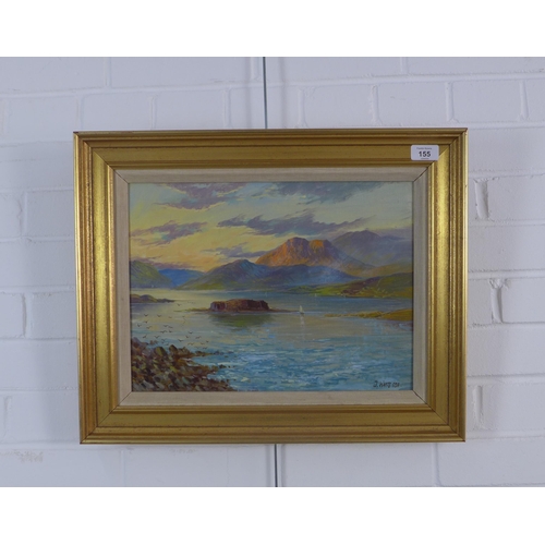 155 - J. Watts SSA, Oban, oil on board, signed and framed, 39 x 29cm