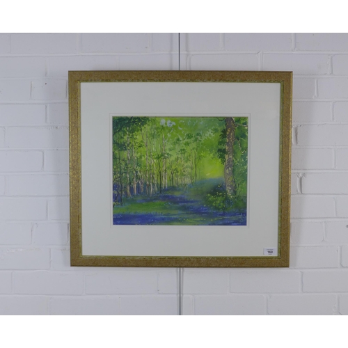 160 - Venus Griffiths, 'Bluebell Wood', watercolour and pastel, signed and framed under glass, 40 x 33cm