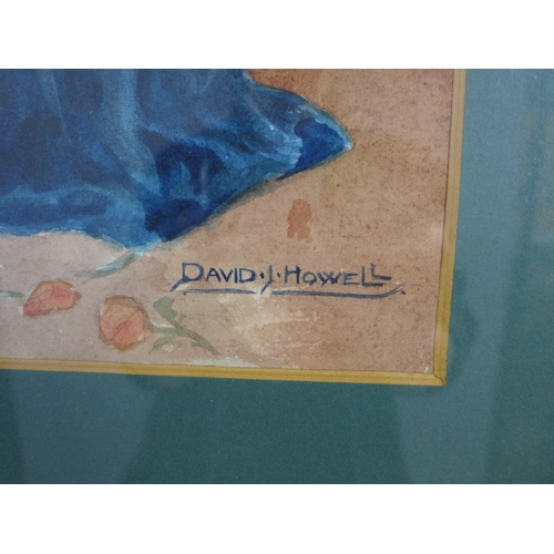 163 - Quomodo sedet sola civitas, watercolour, signed David J. Howell, framed under glass, 55 x 37cm