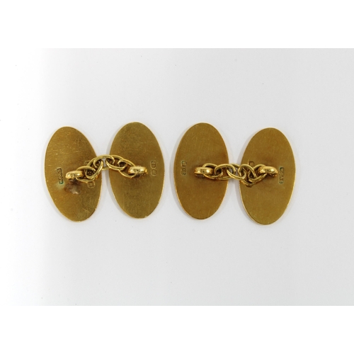 18 - Gents 18ct gold cufflinks, Chester 1935, (2)