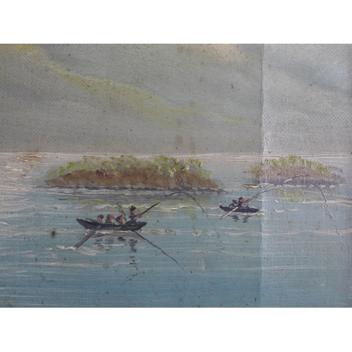 191 - Geddes, oil on canvas of an island on a loch, signed and dated 1903, on a stretcher but unframed,  5... 