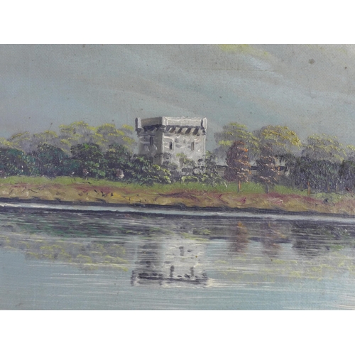 191 - Geddes, oil on canvas of an island on a loch, signed and dated 1903, on a stretcher but unframed,  5... 