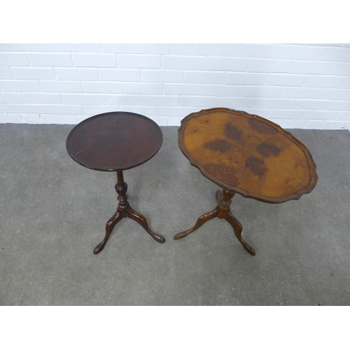 202 - Mahogany wine table and a pie crust wine table, 445 x 52 x 34cm. (2)