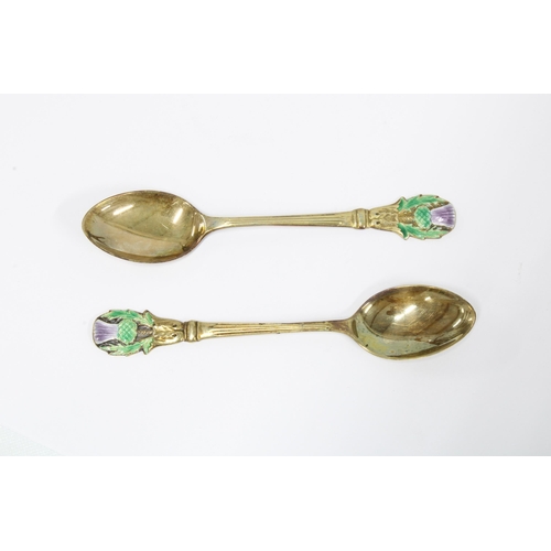 22 - Cased set of Coronation Silver teaspoons, each bearing one of the marks of the Assay Offices as show... 