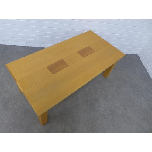 225 - Modern beechwood coffee table, 120 x 47 x 60cm.