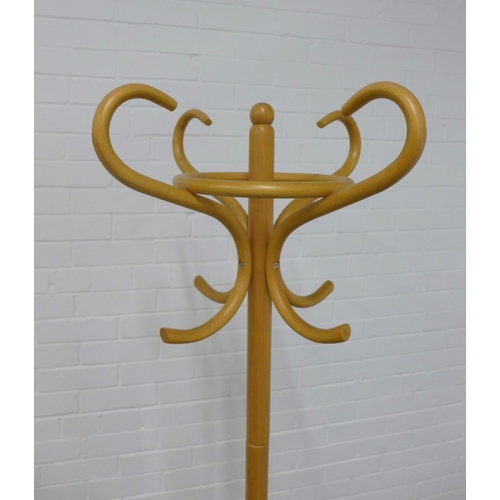 229 - Modern bentwood hat and coat stand, 182cm.