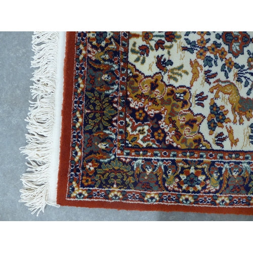 249 - Rami Persian style rug, allover foliate design, 145 x 80cm.