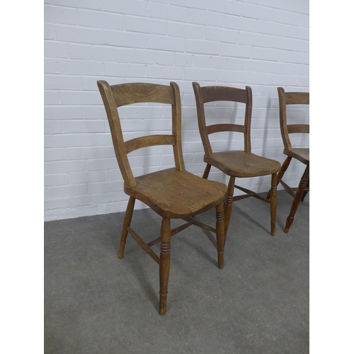 262 - Four elm country kitchen chairs, 43 x 84 x 38cm. (4)