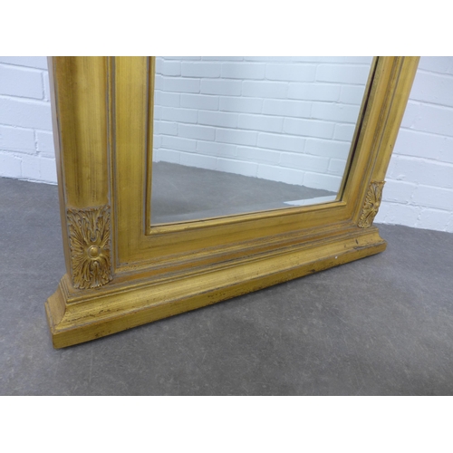 293 - Gilt wood floor standing mirror, 82 x 202cm.