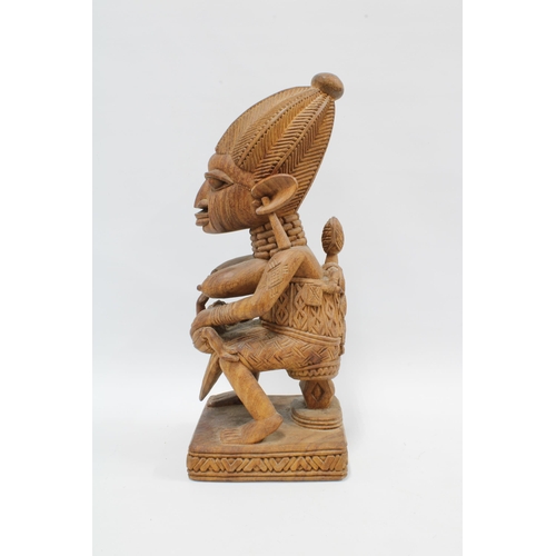 326 - Nigerian carved wood Yoruba maternity figure, 49cm high