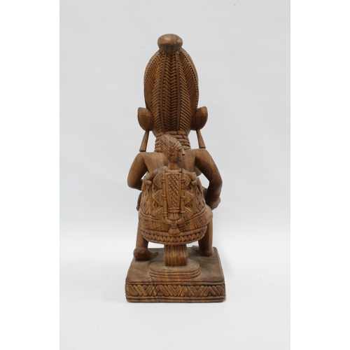 326 - Nigerian carved wood Yoruba maternity figure, 49cm high