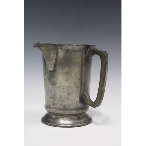 354 - Brass tankard with spout, inscribed Buntswell Bros, 17cm