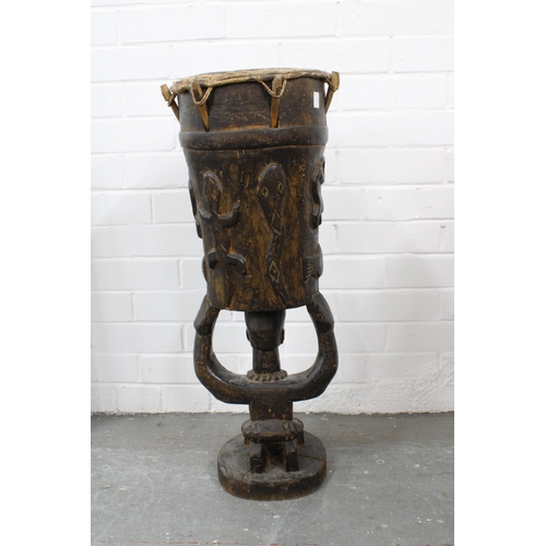 395 - West African drum, 73cm high