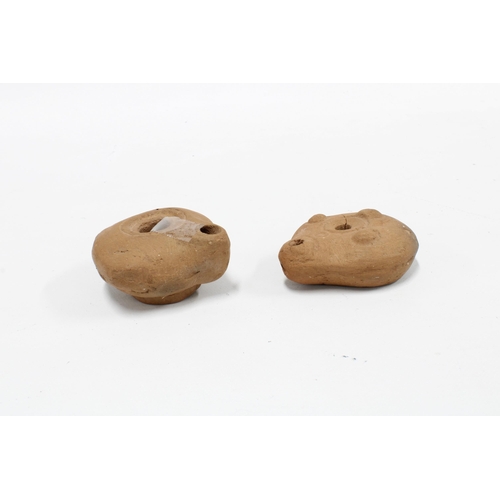 435 - Two Roman oil lamps, 7cm (2)