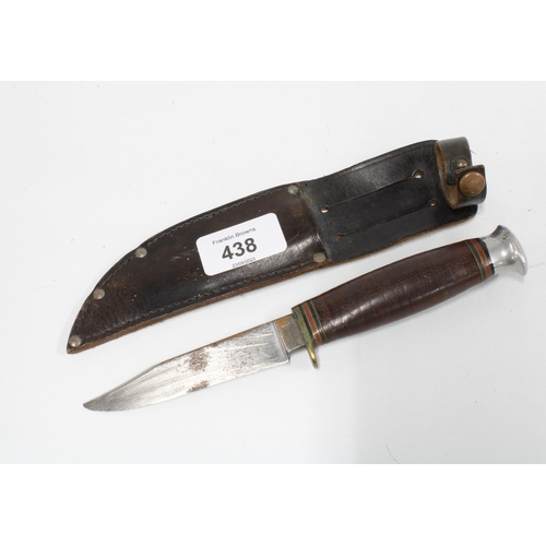 438 - William Rodgers (Cut My Way) Scouts knife with leather sheaf