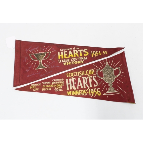 441 - Heart of Midlothian 1956 Scottish Cup winners commemorative pennant together with a 1954 - 55 Souven... 