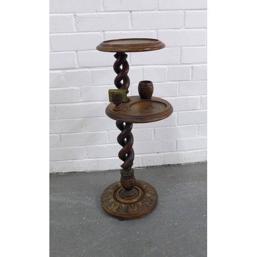 453 - Early 20th century smokers stand, 24 x 67cm.