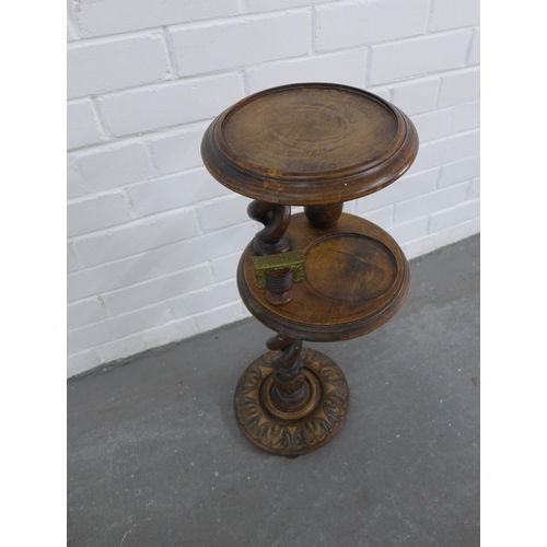 453 - Early 20th century smokers stand, 24 x 67cm.