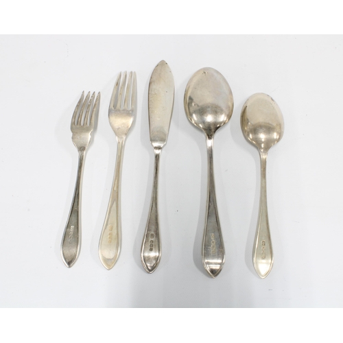 55 - George V part suite of silver cutlery, Viners, Sheffield 1931