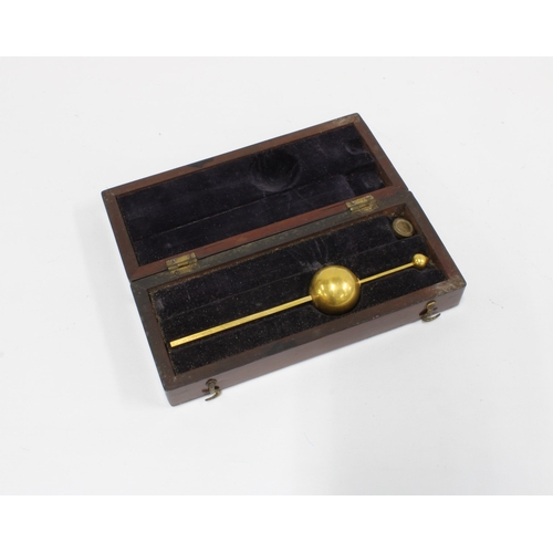 74 - Mahogany cased gilt metal hydrometer with engraved signature JP Cullen, Glasgow Oct 56, with John Ga... 