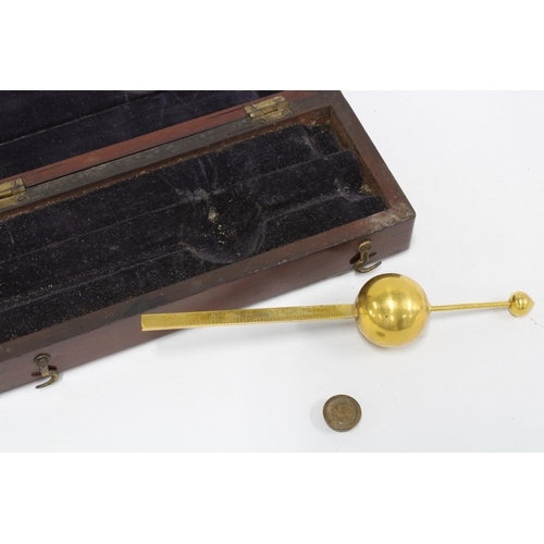 74 - Mahogany cased gilt metal hydrometer with engraved signature JP Cullen, Glasgow Oct 56, with John Ga... 