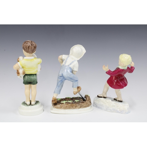 90 - Three Royal Worcester figures to include 'All Mine', 'Saturday's Child' & 'January', (3) 20cm.